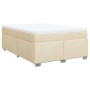 Cama box spring con colchón tela color crema 140x200 cm de , Camas y somieres - Ref: Foro24-3285142, Precio: 455,31 €, Descue...