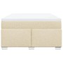 Cama box spring con colchón tela color crema 140x200 cm de , Camas y somieres - Ref: Foro24-3285142, Precio: 455,31 €, Descue...