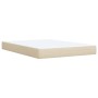 Cama box spring con colchón tela color crema 140x200 cm de , Camas y somieres - Ref: Foro24-3285142, Precio: 455,31 €, Descue...