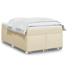 Cama box spring con colchón tela color crema 120x200 cm de , Camas y somieres - Ref: Foro24-3285128, Precio: 412,59 €, Descue...