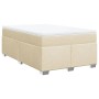 Cama box spring con colchón tela color crema 120x200 cm de , Camas y somieres - Ref: Foro24-3285128, Precio: 412,59 €, Descue...