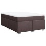 Cama box spring con colchón tela marrón oscuro 140x200 cm de , Camas y somieres - Ref: Foro24-3285140, Precio: 449,27 €, Desc...