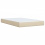 Cama box spring con colchón tela color crema 120x200 cm de , Camas y somieres - Ref: Foro24-3285128, Precio: 412,59 €, Descue...