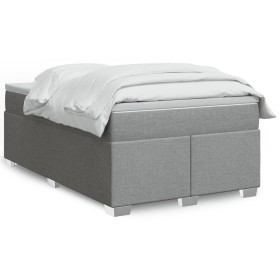 Cama box spring con colchón tela gris claro 120x200 cm de , Camas y somieres - Ref: Foro24-3285123, Precio: 415,22 €, Descuen...