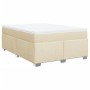 Cama box spring con colchón tela color crema 160x200 cm de , Camas y somieres - Ref: Foro24-3285149, Precio: 506,39 €, Descue...
