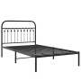 Estructura de cama con cabecero metal negro 107x203 cm de , Camas y somieres - Ref: Foro24-376596, Precio: 88,67 €, Descuento: %
