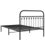 Estructura de cama con cabecero metal negro 107x203 cm de , Camas y somieres - Ref: Foro24-376596, Precio: 88,67 €, Descuento: %
