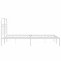 Estructura de cama de metal con cabecero blanca 120x190 cm de , Camas y somieres - Ref: Foro24-376646, Precio: 93,32 €, Descu...