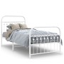 Estructura cama metal con cabecero y pie cama blanca 90x190 cm de , Camas y somieres - Ref: Foro24-376659, Precio: 77,95 €, D...