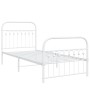 Estructura cama metal con cabecero y pie cama blanca 90x190 cm de , Camas y somieres - Ref: Foro24-376659, Precio: 77,95 €, D...