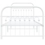 Estructura cama metal con cabecero y pie cama blanca 90x190 cm de , Camas y somieres - Ref: Foro24-376659, Precio: 77,95 €, D...