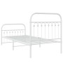 Estructura cama metal con cabecero y pie cama blanca 90x190 cm de , Camas y somieres - Ref: Foro24-376659, Precio: 77,95 €, D...