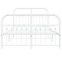 Estructura cama metal con cabecero y estribo blanco 120x200 cm de , Camas y somieres - Ref: Foro24-376665, Precio: 119,09 €, ...
