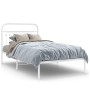 Estructura de cama de metal con cabecero blanco 100x200 cm de , Camas y somieres - Ref: Foro24-376644, Precio: 83,49 €, Descu...