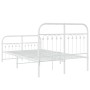 Estructura cama metal con cabecero y estribo blanco 120x200 cm de , Camas y somieres - Ref: Foro24-376665, Precio: 119,09 €, ...