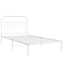 Estructura de cama de metal con cabecero blanco 100x200 cm de , Camas y somieres - Ref: Foro24-376644, Precio: 83,49 €, Descu...