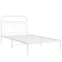 Metallbettgestell mit weißem Kopfteil 100x200 cm von , Betten und Lattenroste - Ref: Foro24-376644, Preis: 82,17 €, Rabatt: %