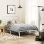 Metallbettgestell mit weißem Kopfteil 100x200 cm von , Betten und Lattenroste - Ref: Foro24-376644, Preis: 82,17 €, Rabatt: %