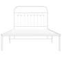 Estructura de cama de metal con cabecero blanco 100x200 cm de , Camas y somieres - Ref: Foro24-376644, Precio: 83,49 €, Descu...