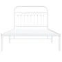 Metallbettgestell mit weißem Kopfteil 100x200 cm von , Betten und Lattenroste - Ref: Foro24-376644, Preis: 82,17 €, Rabatt: %