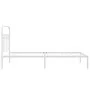 Metallbettgestell mit weißem Kopfteil 100x200 cm von , Betten und Lattenroste - Ref: Foro24-376644, Preis: 82,17 €, Rabatt: %