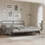 Estructura de cama con cabecero metal negro 193x203 cm de , Camas y somieres - Ref: Foro24-376606, Precio: 136,83 €, Descuent...