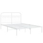 Estructura de cama con cabecero metal blanca 140x200 cm de , Camas y somieres - Ref: Foro24-376650, Precio: 104,97 €, Descuen...