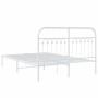 Estructura de cama con cabecero metal blanca 140x200 cm de , Camas y somieres - Ref: Foro24-376650, Precio: 104,97 €, Descuen...