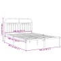 Estructura de cama con cabecero metal blanca 140x200 cm de , Camas y somieres - Ref: Foro24-376650, Precio: 104,97 €, Descuen...