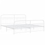 Estructura cama metal con cabecero y pie cama blanco 193x203 cm de , Camas y somieres - Ref: Foro24-376673, Precio: 167,92 €,...