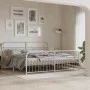 Metal bed frame with white headboard and footboard 193x203 cm by , Beds and slatted bases - Ref: Foro24-376673, Price: 165,27...