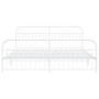 Estructura cama metal con cabecero y pie cama blanco 193x203 cm de , Camas y somieres - Ref: Foro24-376673, Precio: 167,92 €,...