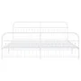 Metal bed frame with white headboard and footboard 193x203 cm by , Beds and slatted bases - Ref: Foro24-376673, Price: 165,27...