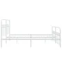 Metal bed frame with white headboard and footboard 193x203 cm by , Beds and slatted bases - Ref: Foro24-376673, Price: 165,27...