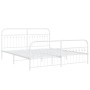 Estructura de cama con cabecero estribo metal blanco 183x203 cm de , Camas y somieres - Ref: Foro24-376671, Precio: 134,56 €,...