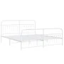 Estructura de cama con cabecero estribo metal blanco 183x203 cm de , Camas y somieres - Ref: Foro24-376671, Precio: 132,87 €,...