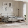 Estructura de cama con cabecero estribo metal blanco 183x203 cm de , Camas y somieres - Ref: Foro24-376671, Precio: 134,56 €,...