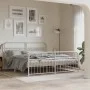 Estructura de cama con cabecero estribo metal blanco 183x203 cm de , Camas y somieres - Ref: Foro24-376671, Precio: 132,87 €,...