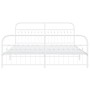 Estructura de cama con cabecero estribo metal blanco 183x203 cm de , Camas y somieres - Ref: Foro24-376671, Precio: 134,56 €,...