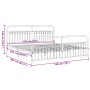 Estructura cama metal con cabecero y pie cama blanco 193x203 cm de , Camas y somieres - Ref: Foro24-376673, Precio: 167,92 €,...