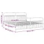 Metal bed frame with white headboard and footboard 193x203 cm by , Beds and slatted bases - Ref: Foro24-376673, Price: 165,27...