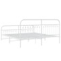 Estructura de cama con cabecero estribo metal blanco 183x203 cm de , Camas y somieres - Ref: Foro24-376671, Precio: 134,56 €,...
