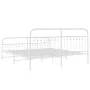 Estructura de cama con cabecero estribo metal blanco 183x203 cm de , Camas y somieres - Ref: Foro24-376671, Precio: 132,87 €,...