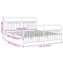 Estructura de cama con cabecero estribo metal blanco 183x203 cm de , Camas y somieres - Ref: Foro24-376671, Precio: 134,56 €,...