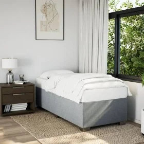 Estructura de cama de tela gris claro 90x200 cm de , Camas y somieres - Ref: Foro24-3284443, Precio: 126,94 €, Descuento: %