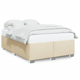 Cama sin colchón tela color crema 140x190 cm de , Camas y somieres - Ref: Foro24-3284476, Precio: 171,14 €, Descuento: %