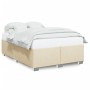Cama sin colchón tela color crema 140x200 cm de , Camas y somieres - Ref: Foro24-3284483, Precio: 174,24 €, Descuento: %