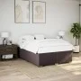 Bed without a dark brown fabric mattress 160x200 cm by , Beds and slatted bases - Ref: Foro24-3284488, Price: 215,39 €, Disco...
