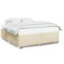 Cama sin colchón tela color crema 180x200 cm de , Camas y somieres - Ref: Foro24-3284497, Precio: 205,60 €, Descuento: %