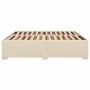 Cama sin colchón tela color crema 200x200 cm de , Camas y somieres - Ref: Foro24-3284504, Precio: 230,57 €, Descuento: %